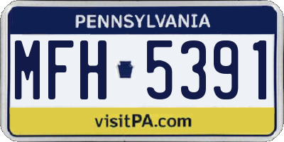 PA license plate MFH5391