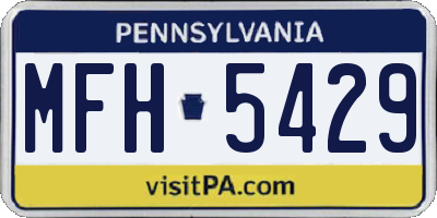 PA license plate MFH5429