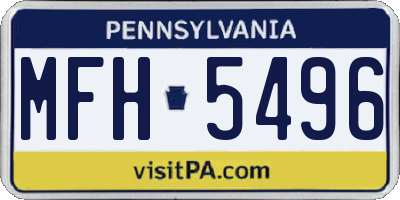 PA license plate MFH5496