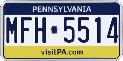 PA license plate MFH5514