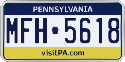 PA license plate MFH5618