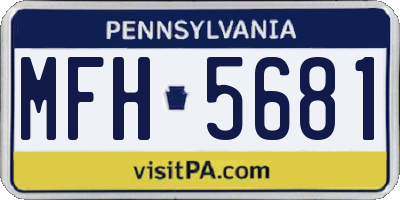 PA license plate MFH5681