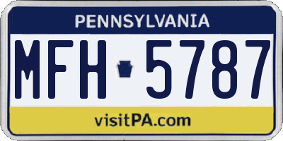 PA license plate MFH5787