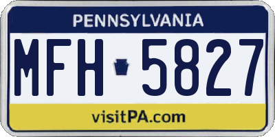 PA license plate MFH5827