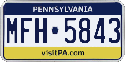 PA license plate MFH5843