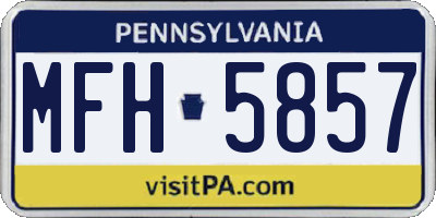PA license plate MFH5857