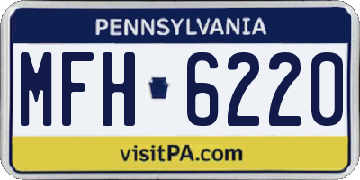 PA license plate MFH6220