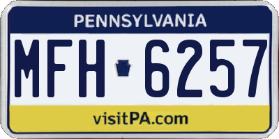 PA license plate MFH6257