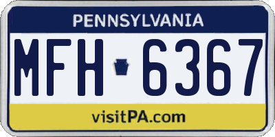 PA license plate MFH6367
