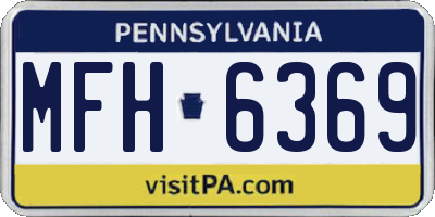 PA license plate MFH6369