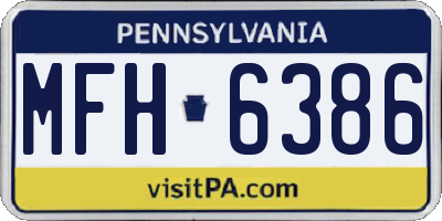 PA license plate MFH6386