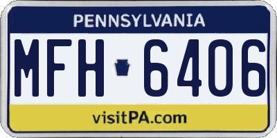PA license plate MFH6406
