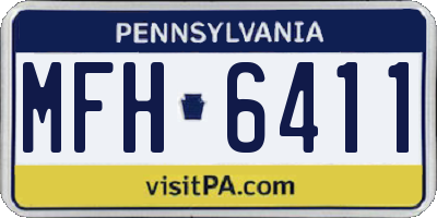 PA license plate MFH6411