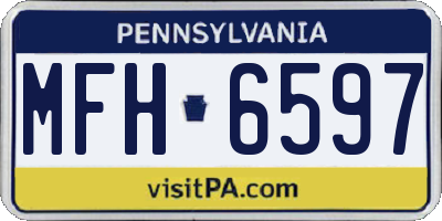 PA license plate MFH6597