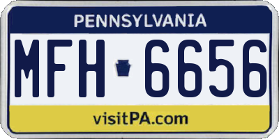 PA license plate MFH6656