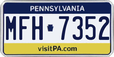 PA license plate MFH7352