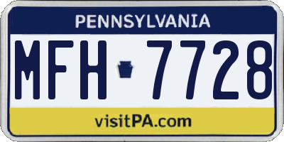 PA license plate MFH7728