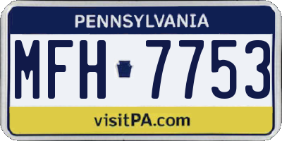 PA license plate MFH7753