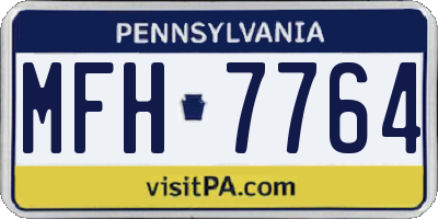 PA license plate MFH7764