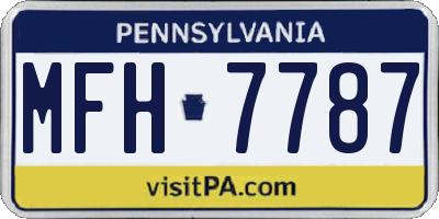 PA license plate MFH7787