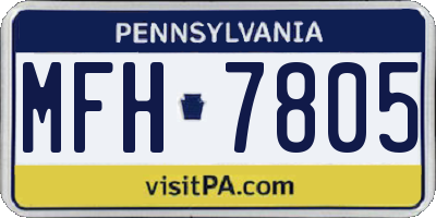 PA license plate MFH7805