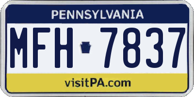 PA license plate MFH7837