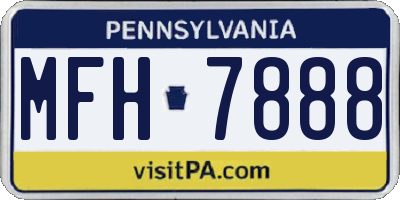 PA license plate MFH7888