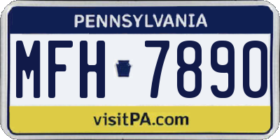 PA license plate MFH7890