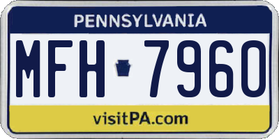 PA license plate MFH7960