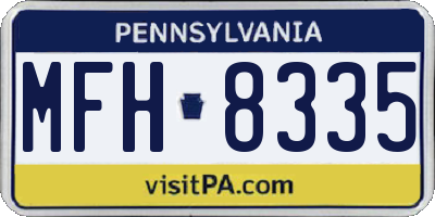 PA license plate MFH8335