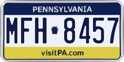 PA license plate MFH8457