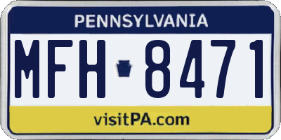 PA license plate MFH8471