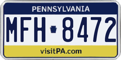 PA license plate MFH8472