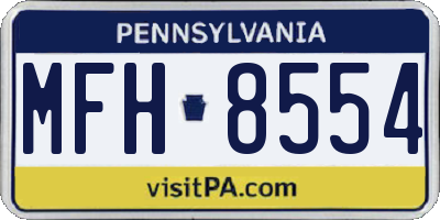 PA license plate MFH8554