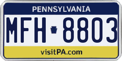 PA license plate MFH8803