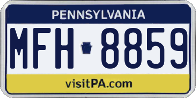 PA license plate MFH8859