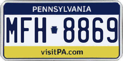 PA license plate MFH8869