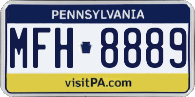 PA license plate MFH8889