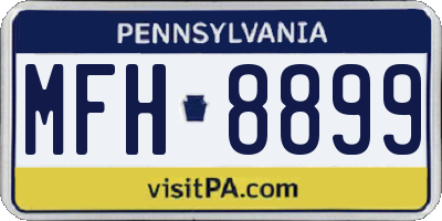 PA license plate MFH8899