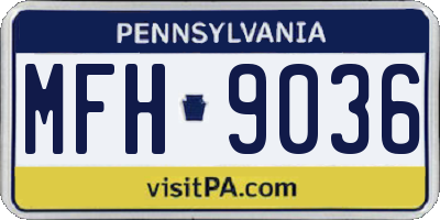 PA license plate MFH9036