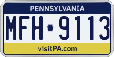 PA license plate MFH9113