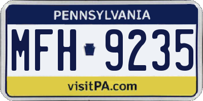 PA license plate MFH9235