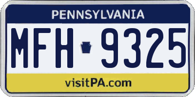 PA license plate MFH9325