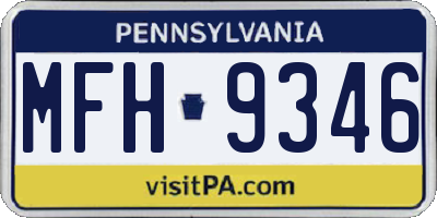 PA license plate MFH9346