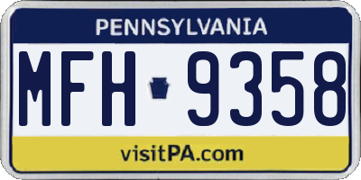 PA license plate MFH9358