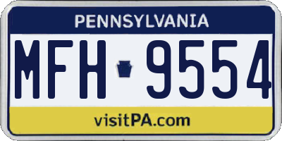 PA license plate MFH9554