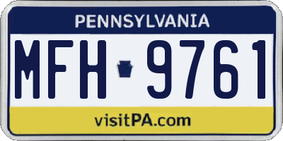 PA license plate MFH9761