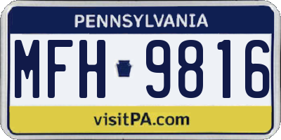PA license plate MFH9816
