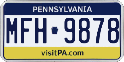 PA license plate MFH9878