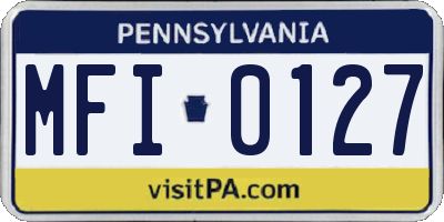 PA license plate MFI0127